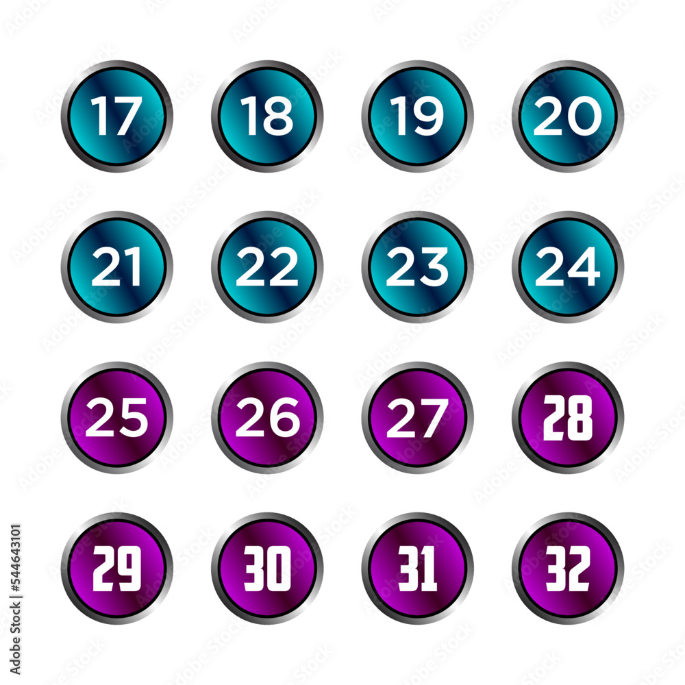 Numeric icon set vector design templates Numeric icon set vector design templates