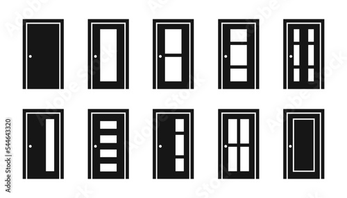 Door vector collection. Entrance and interior door design, doorway