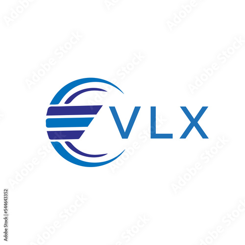 VLX letter logo. VLX blue image on white background. VLX vector logo design for entrepreneur and business. VLX best icon. photo