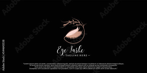 Eye lashes logo design with creative modern concept Premium Vector