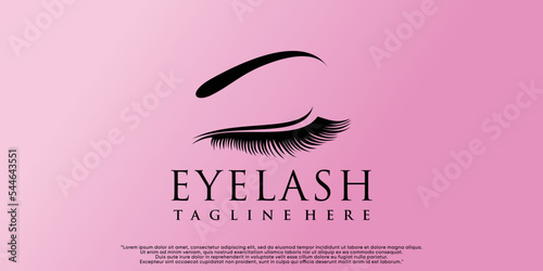 Eye lashes logo design with creative modern concept Premium Vector