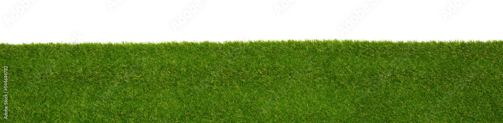 Fototapeta premium Green grass field isolated on white
