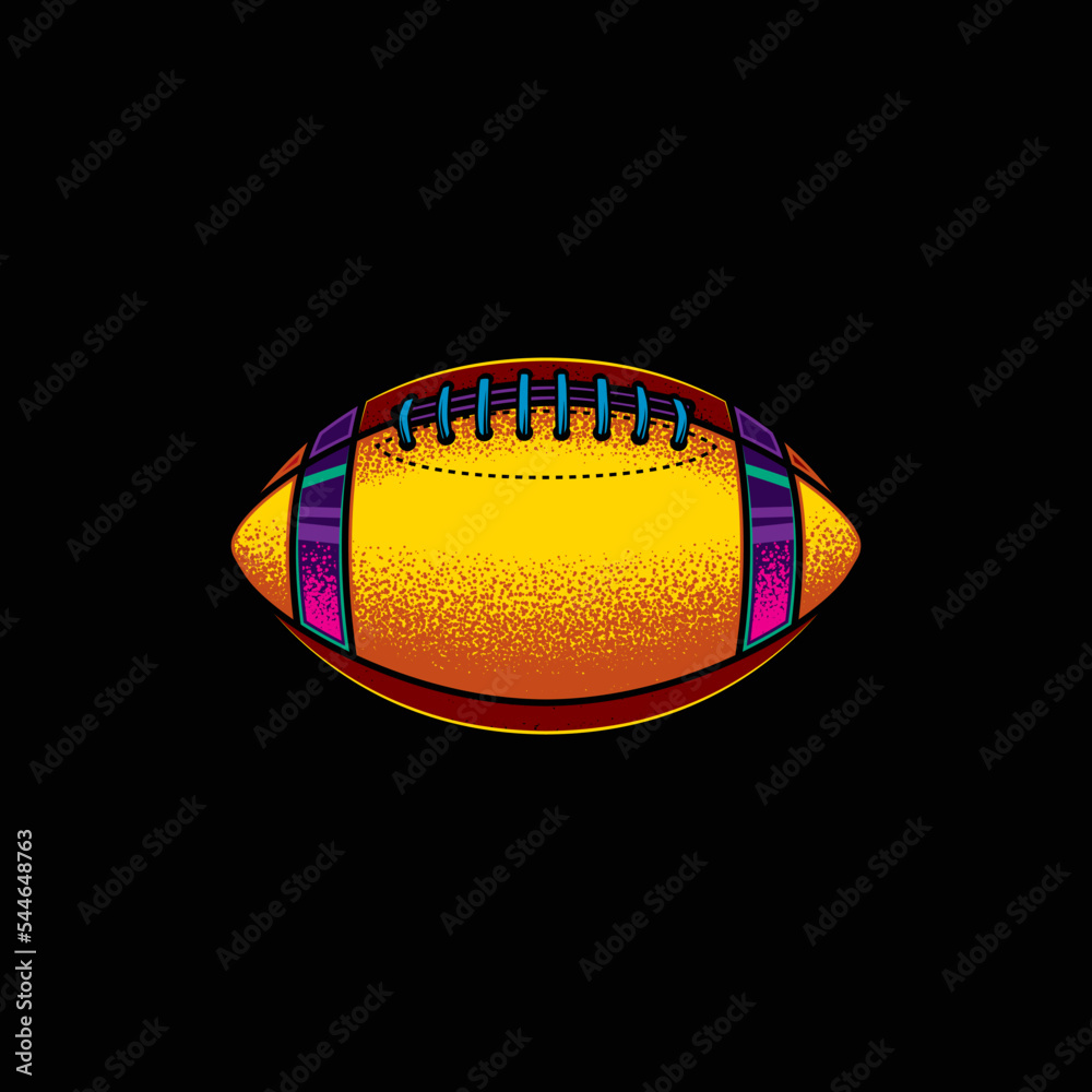 Original neon vector illustration. American football ball in retro style. Original neon vector illustration. American football ball in retro style.