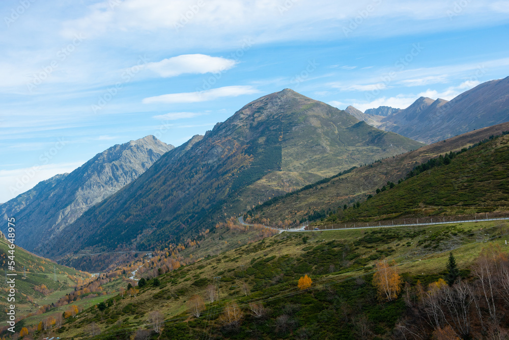 Mountain serpentine and road in Andorra.