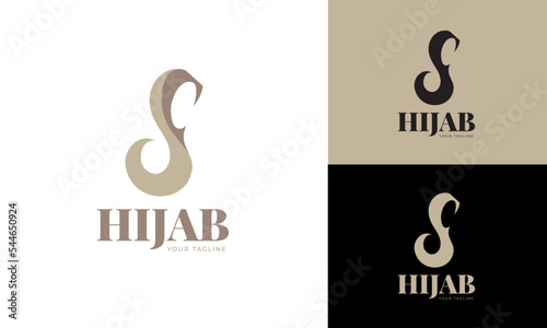 Modern flat design letter s hijab logo template