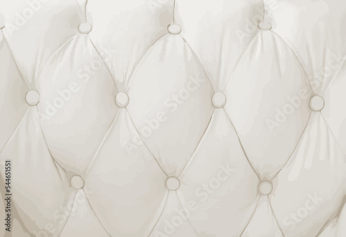 Detalle de sofa blanco vintage de cuero o piel.