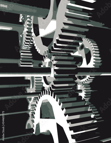 Fondo industrial. Detalle de engranaje de reloj o maquinaria.