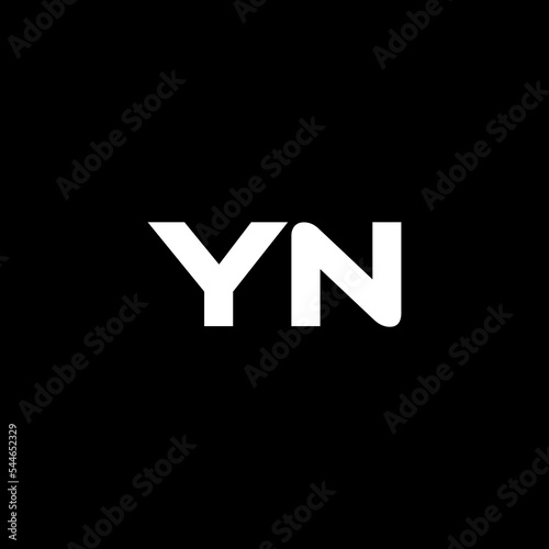YN letter logo design with black background in illustrator, vector logo modern alphabet font overlap style. calligraphy designs for logo, Poster, Invitation, etc.