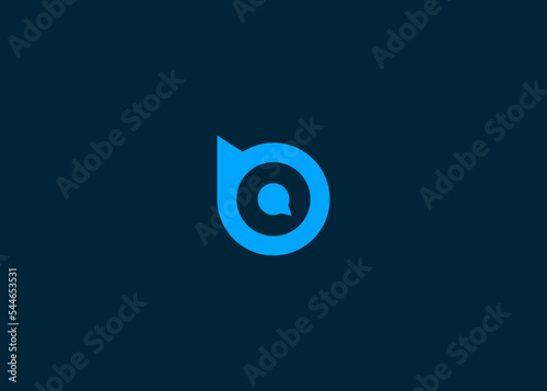 letter b chat logo design vector illustration template
