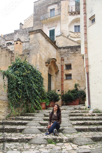 Demure pose of a woman, Matera, Italy
