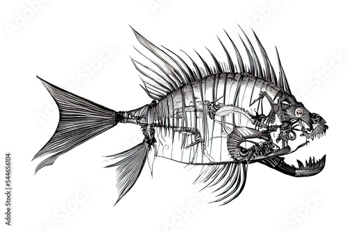 Fantastic fish skeleton. Di...