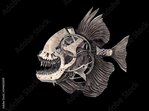 Mechanical steampunk fish s...