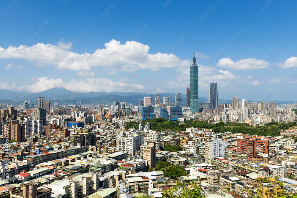 Taipei downtown city landmark