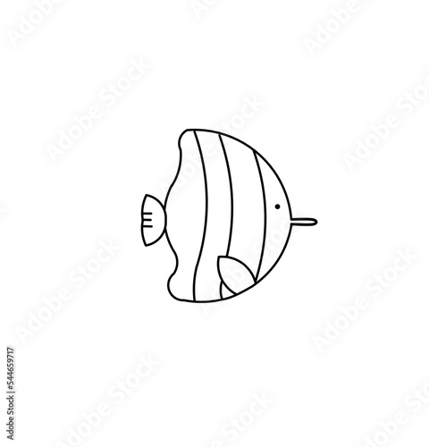 flat underwater habitat icon of Dori fish