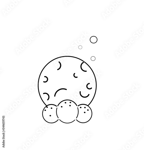 flat underwater habitat icon of pearl shell