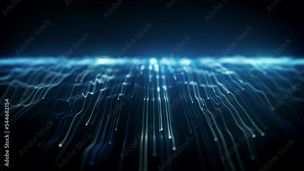 Abstract Light Strings Flowing Intro Background/ 4k animation of an abstract slow motion wallpaper technology intro sequence background with flowing powerful light stroke patterns and strings