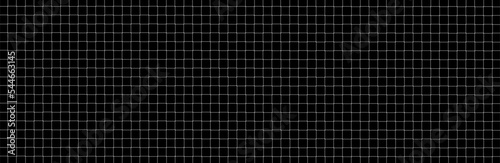 Net texture pattern on black background. Net texture pattern for backdrop and wallpaper. Realistic net pattern with white squares. Geometric background, vector illustration