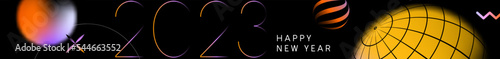 Happy New Year 2023 abstract blur decoration card