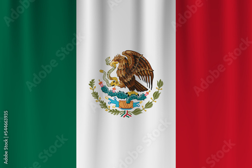 Vector flag of Mexico. Mexico waving flag background.