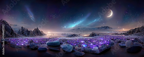 beautiful fantasy colorful night landscape as wallpaper background