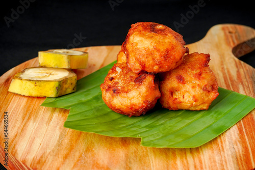 Sanggar Jammu Cake, a typical snack for the Bugis Makassar people. This snack is made from mashed bananas then mixed with flour and fried. photo