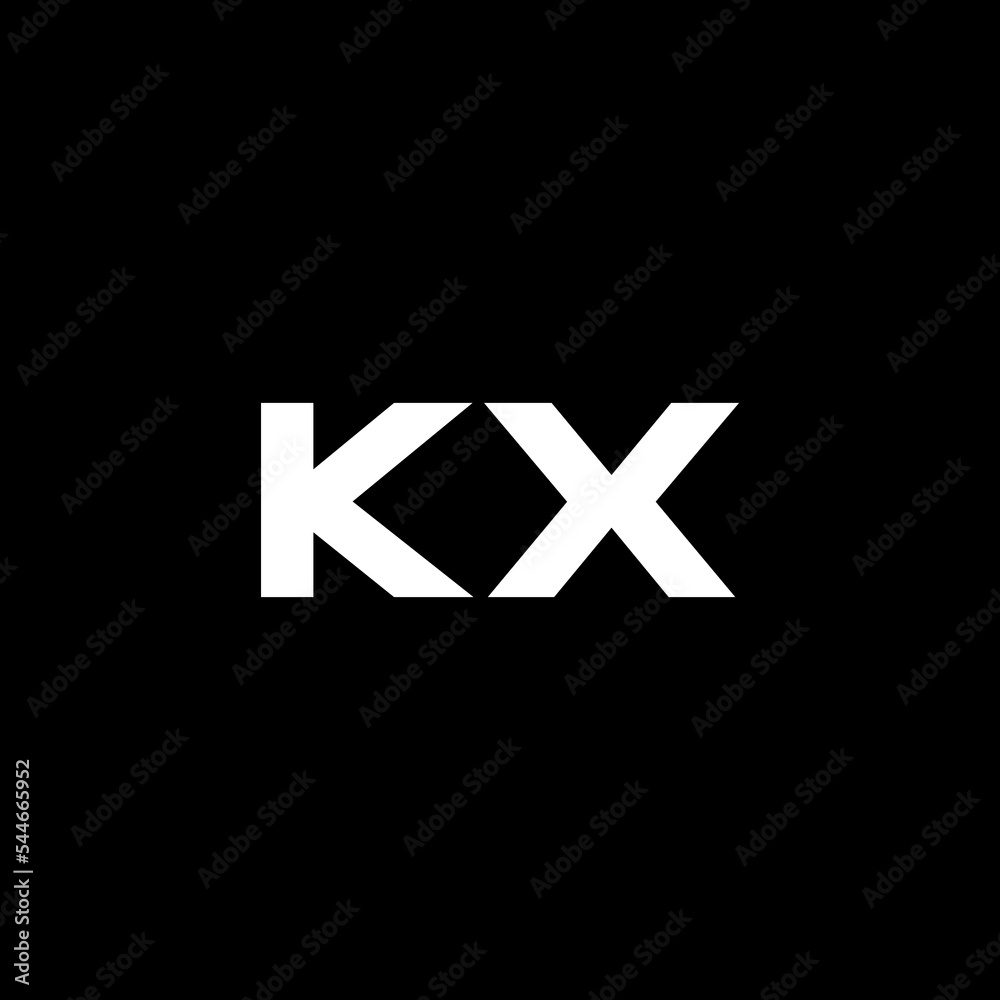 KX letter logo design with black background in illustrator, vector logo modern alphabet font overlap style. calligraphy designs for logo, Poster, Invitation, etc.