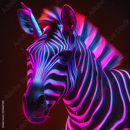Psychedelic UV Neon Zebra