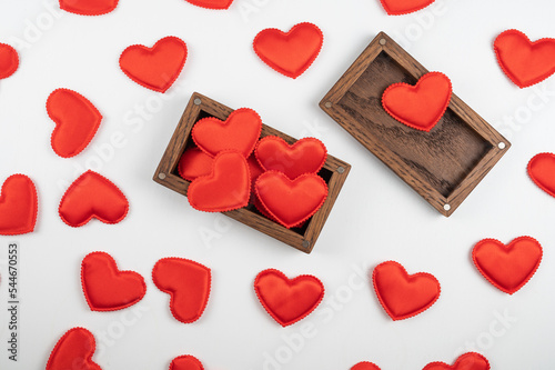 Valentine day white wood ba...