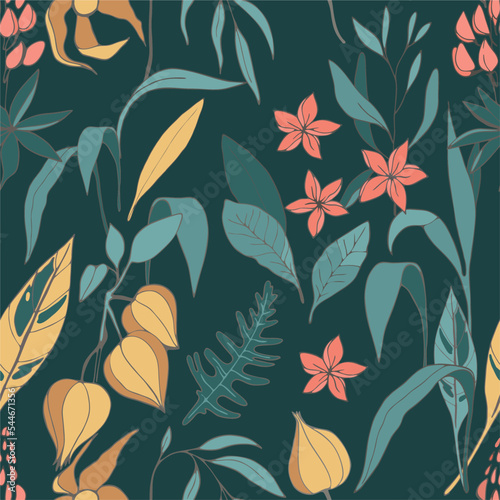 floral seamless pattern, botany, elegant pattern for fashionable prints.