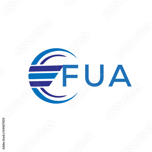 FUA letter logo. FUA blue image on white background. FUA vector logo design for entrepreneur and business. FUA best icon. photo