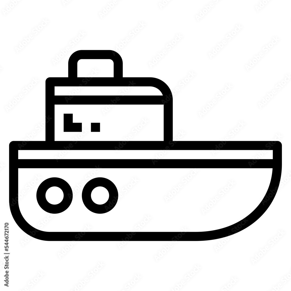 Ship line icon style