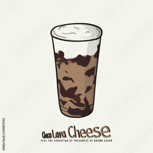 Chocolate and cheese drink in big cup design for beverage or drink advertisement design