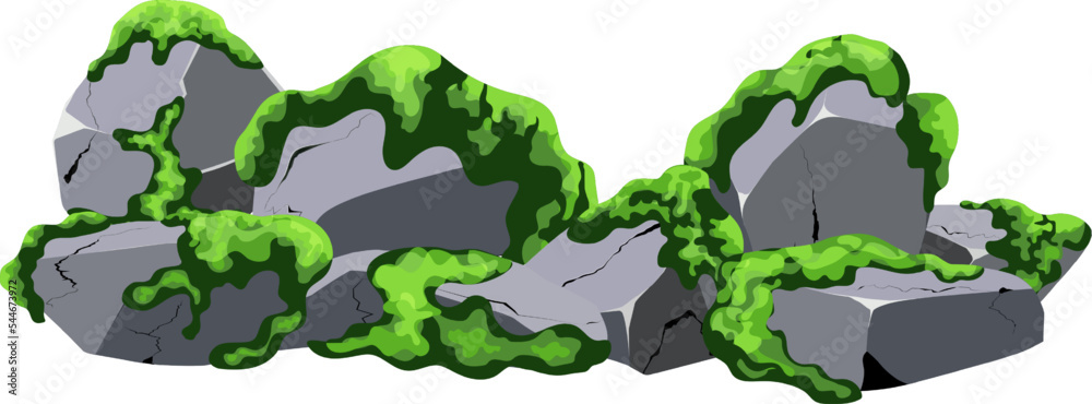 Coastal pebbles,cobblestones,gravel,minerals and geological formations with green lichen.Collection of stones of various shapes with green moss.Rock fragments,boulders and building material. Coastal pebbles,cobblestones,gravel,minerals and geological formations with green lichen.Collection of stones of various shapes with green moss.Rock fragments,boulders and building material.