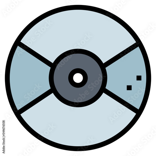 disc filled outline icon style