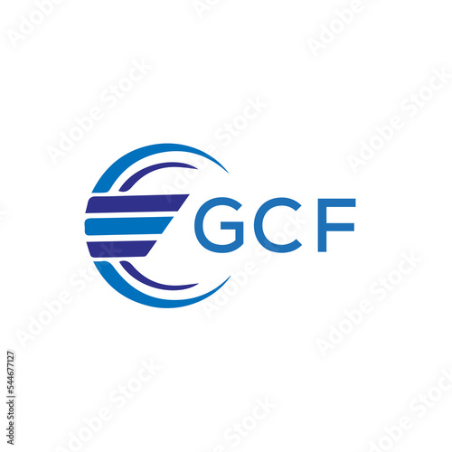 GCF letter logo. GCF blue image on white background. GCF vector logo design for entrepreneur and business. GCF best icon. photo