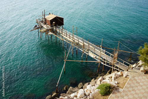 Fotografie Trabucco an old fishing machine on Adriatic Sea, Termoli, Italy