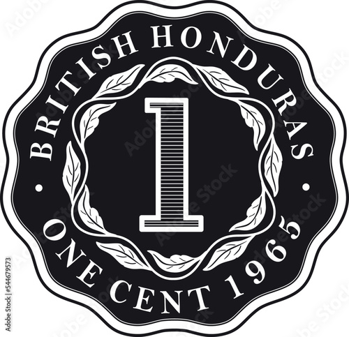 honduras one cent coin vector design