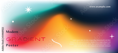 Modern gradient poster and banner design with star shapes and creative typography