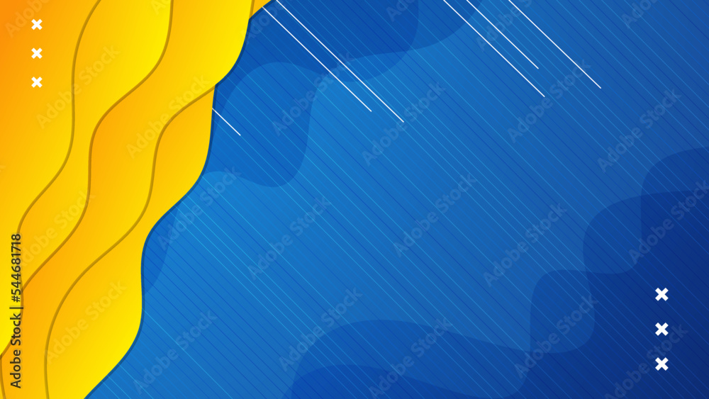 Modern abstract blue and orange gradient background with minimal wave ...