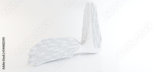 Obraz na płótnie Luxury white abstract architectural minimalistic background. Contemporary showroom. Modern exhibition stand. Empty gallery. Backlight. Polygonal Graphic Design. 3D illustration and rendering. w salonie