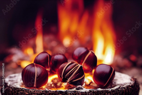 Chestnuts roasting by a fire