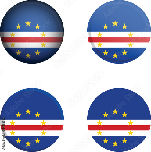Free Download Round Country Flag in different styles disc badge vector illustration Cape Verde - GFXLoad