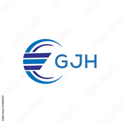 GJH letter logo. GJH blue image on white background. GJH vector logo design for entrepreneur and business. GJH best icon. photo