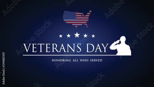Happy Veterans Day - Honoring All Who Served Poster. 11th of November. USA Veterans Day celebration. Memorial American veteran day vector design illustration. Veterans day background.