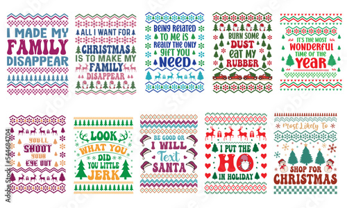 Retro Christmas Sweater Design Bundle