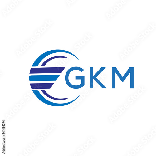 GKM letter logo. GKM blue image on white background. GKM vector logo design for entrepreneur and business. GKM best icon. photo