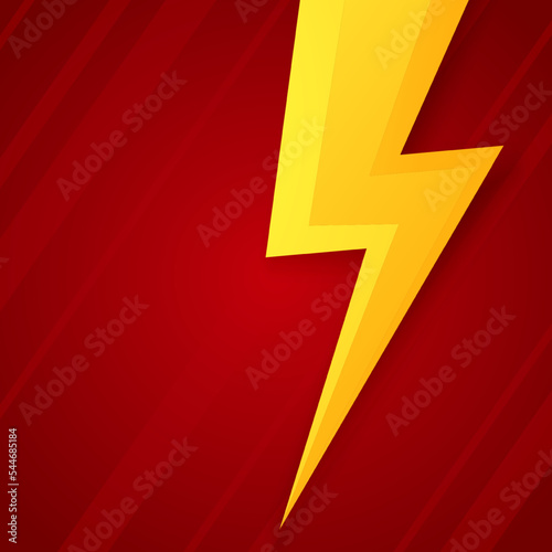 Thunder on red background. Thunder flash. thunder symbol.