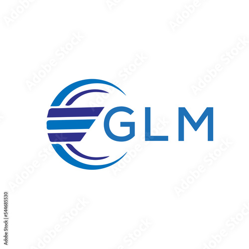 GLM letter logo. GLM blue image on white background. GLM vector logo design for entrepreneur and business. GLM best icon. photo