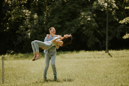 Happy young couple in love ...