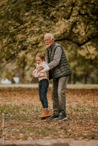 Grandfather spending time w...